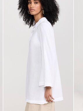 Wyeth Eva Gauze Top in White Size Medium